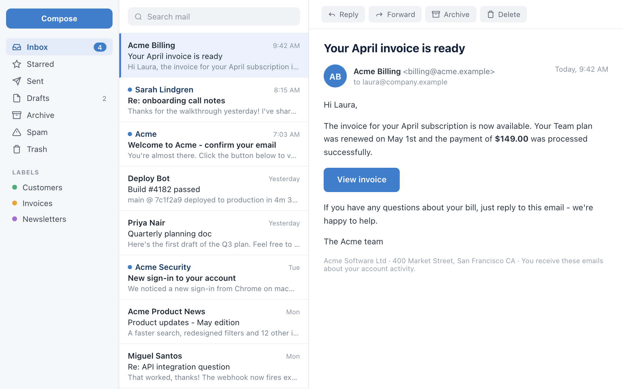 Email deliverability